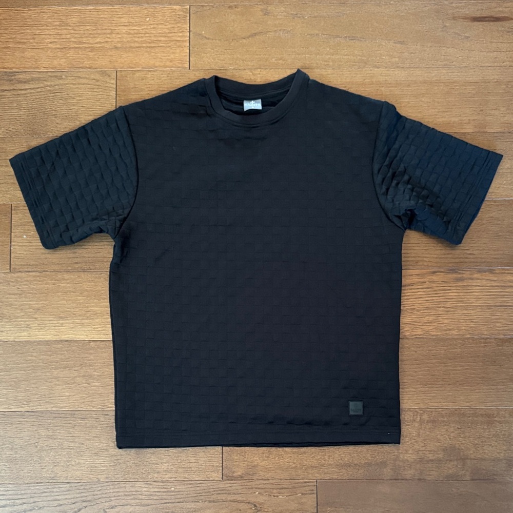 Saints Studio Black Quilted Short-Sleeve Tee